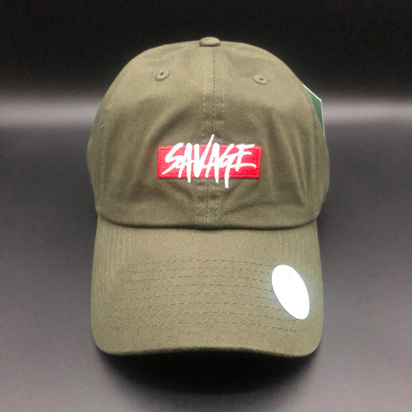 Savage Dad Hat Olive Green - Picture 2 of 3